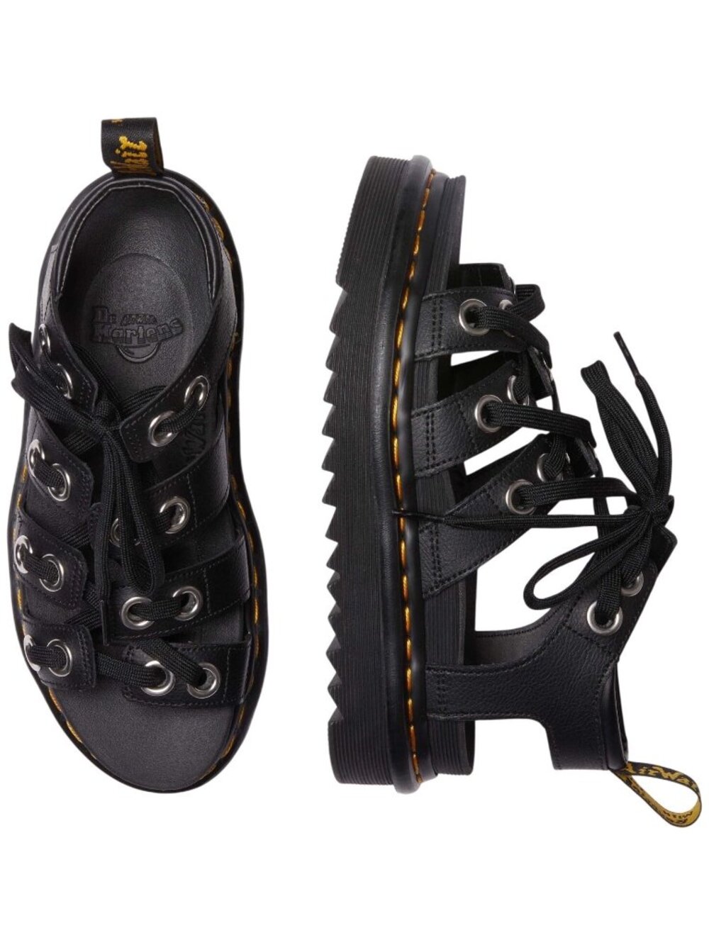 Dr. Martens Blaire Piercing Platform Sandals Black Size 11 New